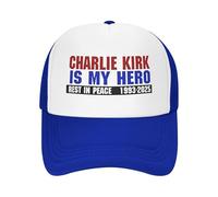 FWJZDSP Cappellino da Camionista Charlie Kirk Is My Hero, Berretto da Baseball Regolabile, Cappelli Vintage da papà