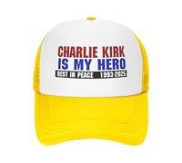 FWJZDSP Cappellino da Camionista Charlie Kirk Is My Hero, Berretto da Baseball Regolabile, Cappelli Vintage da papà