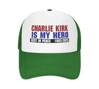 FWJZDSP Cappellino da Camionista Charlie Kirk Is My Hero, Berretto da Baseball Regolabile, Cappelli Vintage da papà