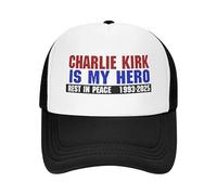 FWJZDSP Cappellino da Camionista Charlie Kirk Is My Hero, Berretto da Baseball Regolabile, Cappelli Vintage da papà