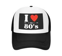 FWJZDSP Cappellino in Rete I Love The 80s, Cappellino da Baseball in Rete Vintage in Edizione Limitata per Il Compleanno degli Anni '80, Cappellino da Camionista Sun Dad
