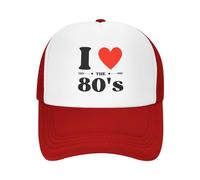 FWJZDSP Cappellino in Rete I Love The 80s, Cappellino da Baseball in Rete Vintage in Edizione Limitata per Il Compleanno degli Anni '80, Cappellino da Camionista Sun Dad