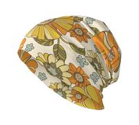 FWJZDSP Cappello a Cuffia Caldo e Morbido, Stile retrò Anni '70, con Fiori Colorati, Copricapo Contro Il Cancro, Berretto da Corsa Leggero e Morbido, Berretto chemioterapico per Uomo e Donna