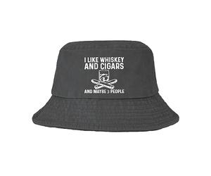 FWJZDSP Cappello a Secchiello Mi piacciono Il WHI e i sigari e Forse 3 Persone Cappello a Secchiello da Donna Cappello da Sole Pieghevole Cappello a Secchiello Divertente