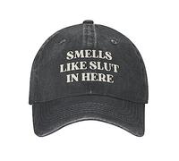 FWJZDSP Cappello con Scritta Smells Like Slut in Here per Uomo e Donna, Regali Divertenti, Berretto da Baseball Vintage, Cappello da Camionista