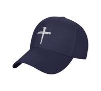FWJZDSP Cappello da Baseball con Croce Cristiana di Gesù, Regolabile e Basso Profilo, per Uomo e Donna, Nero
