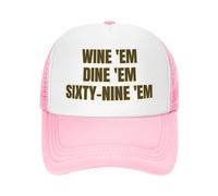 FWJZDSP Cappello da Baseball da Uomo e da Donna, con Maglia, Modello Wine'E M Dine'E M Sixty-Nine'E M, Trucker Hat