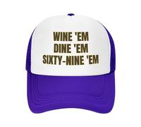 FWJZDSP Cappello da Baseball da Uomo e da Donna, con Maglia, Modello Wine'E M Dine'E M Sixty-Nine'E M, Trucker Hat