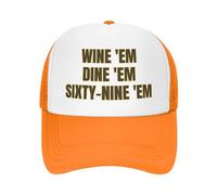 FWJZDSP Cappello da Baseball da Uomo e da Donna, con Maglia, Modello Wine'E M Dine'E M Sixty-Nine'E M, Trucker Hat