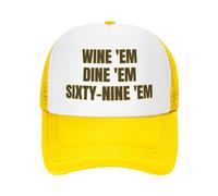 FWJZDSP Cappello da Baseball da Uomo e da Donna, con Maglia, Modello Wine'E M Dine'E M Sixty-Nine'E M, Trucker Hat