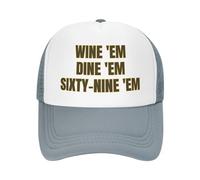 FWJZDSP Cappello da Baseball da Uomo e da Donna, con Maglia, Modello Wine'E M Dine'E M Sixty-Nine'E M, Trucker Hat