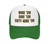FWJZDSP Cappello da Baseball da Uomo e da Donna, con Maglia, Modello Wine'E M Dine'E M Sixty-Nine'E M, Trucker Hat