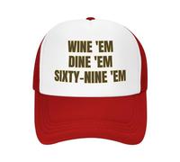 FWJZDSP Cappello da Baseball da Uomo e da Donna, con Maglia, Modello Wine'E M Dine'E M Sixty-Nine'E M, Trucker Hat