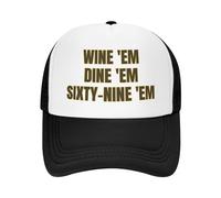 FWJZDSP Cappello da Baseball da Uomo e da Donna, con Maglia, Modello Wine'E M Dine'E M Sixty-Nine'E M, Trucker Hat