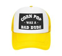 FWJZDSP Cappello da Baseball da Uomo e da Donna con Scritta Corn-Pop-Was-A-Bad-Dudes e Scritta Trucker