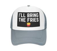 FWJZDSP Cappello da Baseball da Uomo e da Donna, con Scritta I'll Bring The Fries Hat Fries Lover Mesh Hat Trucker Hat