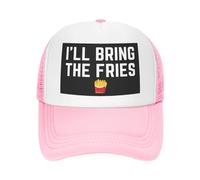 FWJZDSP Cappello da Baseball da Uomo e da Donna, con Scritta I'll Bring The Fries Hat Fries Lover Mesh Hat Trucker Hat