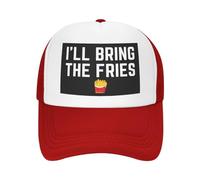 FWJZDSP Cappello da Baseball da Uomo e da Donna, con Scritta I'll Bring The Fries Hat Fries Lover Mesh Hat Trucker Hat