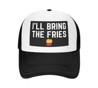 FWJZDSP Cappello da Baseball da Uomo e da Donna, con Scritta I'll Bring The Fries Hat Fries Lover Mesh Hat Trucker Hat