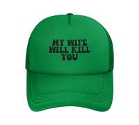 FWJZDSP Cappello da Baseball Nero con Scritta Mia Moglie Ti ucciderà e Scritta Relazione Divertente.
