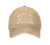FWJZDSP Cappello da Baseball Well-Well-Well If It's Not The Consequences of My Own Actions per Uomo e Donna, Divertente Berretto da Baseball da papà