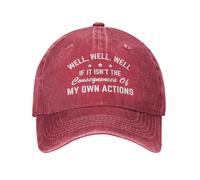 FWJZDSP Cappello da Baseball Well-Well-Well If It's Not The Consequences of My Own Actions per Uomo e Donna, Divertente Berretto da Baseball da papà