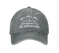 FWJZDSP Cappello da Baseball Well-Well-Well If It's Not The Consequences of My Own Actions per Uomo e Donna, Divertente Berretto da Baseball da papà