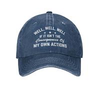 FWJZDSP Cappello da Baseball Well-Well-Well If It's Not The Consequences of My Own Actions per Uomo e Donna, Divertente Berretto da Baseball da papà
