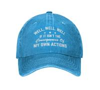 FWJZDSP Cappello da Baseball Well-Well-Well If It's Not The Consequences of My Own Actions per Uomo e Donna, Divertente Berretto da Baseball da papà