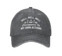 FWJZDSP Cappello da Baseball Well-Well-Well If It's Not The Consequences of My Own Actions per Uomo e Donna, Divertente Berretto da Baseball da papà