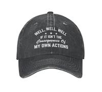 FWJZDSP Cappello da Baseball Well-Well-Well If It's Not The Consequences of My Own Actions per Uomo e Donna, Divertente Berretto da Baseball da papà