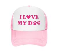 FWJZDSP Cappello da Camionista con Scritta I Love My Dog e Scritta Cane Lover in Rete, da Uomo e da Donna, Regalo per papà