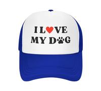 FWJZDSP Cappello da Camionista con Scritta I Love My Dog e Scritta Cane Lover in Rete, da Uomo e da Donna, Regalo per papà