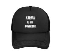 FWJZDSP Cappello da Camionista Karma is My Boyfriend in Rete per Uomo e Donna, Berretto da Baseball Nero
