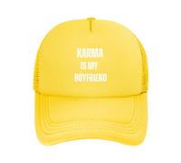 FWJZDSP Cappello da Camionista Karma is My Boyfriend in Rete per Uomo e Donna, Berretto da Baseball Nero