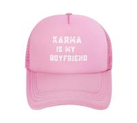 FWJZDSP Cappello da Camionista Karma is My Boyfriend in Rete per Uomo e Donna, Berretto da Baseball Nero
