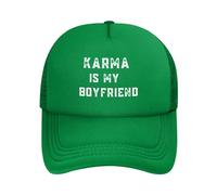 FWJZDSP Cappello da Camionista Karma is My Boyfriend in Rete per Uomo e Donna, Berretto da Baseball Nero