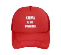 FWJZDSP Cappello da Camionista Karma is My Boyfriend in Rete per Uomo e Donna, Berretto da Baseball Nero