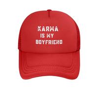 FWJZDSP Cappello da Camionista Karma is My Boyfriend in Rete per Uomo e Donna, Berretto da Baseball Nero