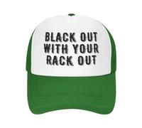 FWJZDSP Cappello da Camionista Regolabile con Motivo Blackwith Your RackMesh per Uomo e Donna, Berretto da Baseball, Regalo per papà