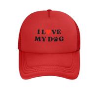 FWJZDSP Cappello da Camionista Regolabile con Scritta I Love My Dog e Scritta Cane Lover in Rete, da Uomo e da Donna, Regalo per papà