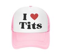 FWJZDSP Cappello da Camionista Regolabile con Scritta I Love Tits per Uomo e Donna, Berretto da Baseball, Regalo per papà