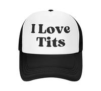 FWJZDSP Cappello da Camionista Regolabile con Scritta I Love Tits per Uomo e Donna, Berretto da Baseball, Regalo per papà