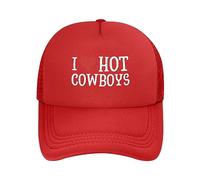 FWJZDSP Cappello da Cowboy I Love Hot, Divertente Cappello da Rodeo Western in Rete per Uomo e Donna, Cappellino da Baseball Sportivo Regolabile, Cappello da Camionista