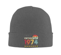 FWJZDSP Cappello di Lana Vintage retrò per Compleanno del 1974, 50 Anni, Regalo per Uomo, Cappello Invernale da Donna, Berretto a Tesa Larga, Nero