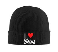 FWJZDSP Cappello Lavorato a Maglia con Teschio Gesù, Regalo per Uomo, Berretto Invernale Caldo, Berretto Lavorato a Maglia da Donna, Berretto con Teschio Morbido, Berretto Lavorato a Maglia Nero