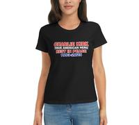 FWJZDSP Charlie Kirk, Vero Eroe Americano, riposa in Pace, Maglietta Girocollo da Donna in Cotone a Maniche Corte