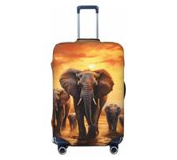 FWJZDSP Copertura per valigia da viaggio con stampa di elefante nella prateria, elasticizzata, alla moda, lavabile, antigraffio, adatta a bagagli da 18-21 pollici.