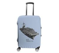 FWJZDSP Copertura protettiva per bagagli da viaggio con stampa lavabile antigraffio della portaerei USS Enterprise CV 6 della Seconda Guerra Mondiale.