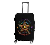 FWJZDSP Copertura protettiva per valigia con pentagramma wiccan, stregoneria, magia, paganesimo, stella, stampata, lavabile, antigraffio, per viaggi.